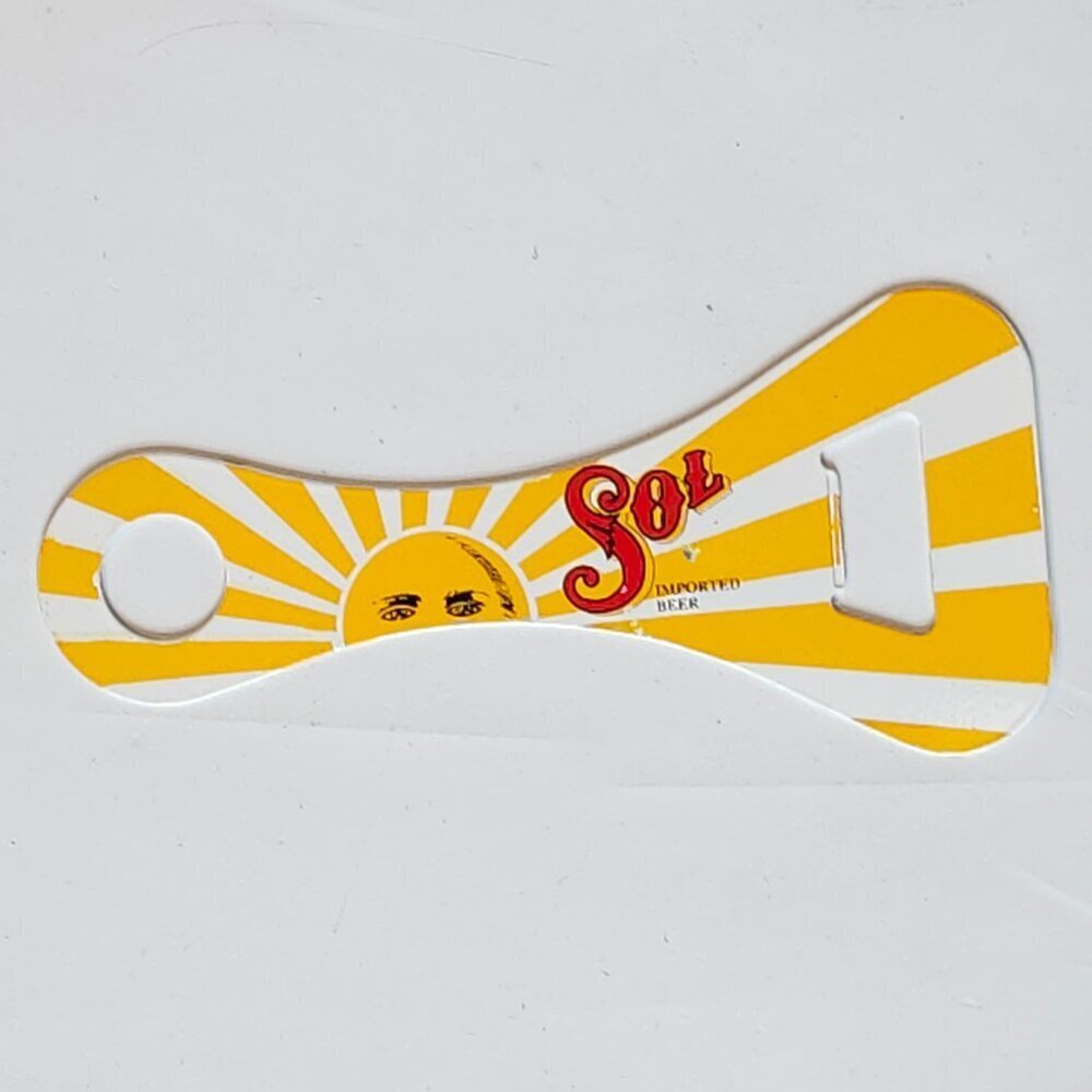 BRIGHT METAL SOL Imported Beer Bottle Opener Mexican Lager Inspired by the Sun